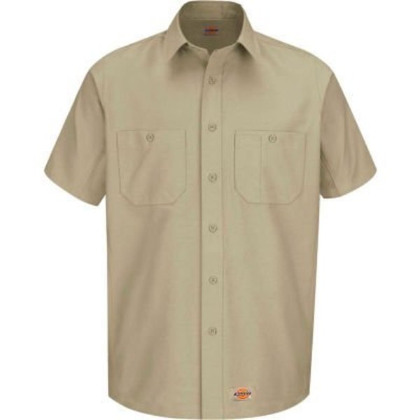 Vf Imagewear Dickies® Men's Canvas Short Sleeve Work Shirt Khaki M-WS20KHSSM WS20KHSSM